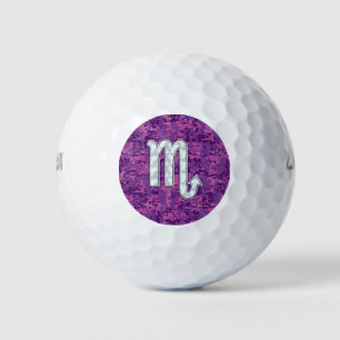 Skorpion-Horoskopzeichen auf rosa Digital-Tarnung Golfball
