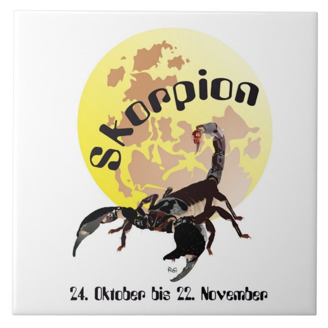 Skorpion Keramik Fotofliese Fliese (Vorderseite)