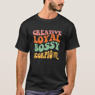 Skorpion Mädchen Sternzeichen Retro Hippie Kreativ T-Shirt