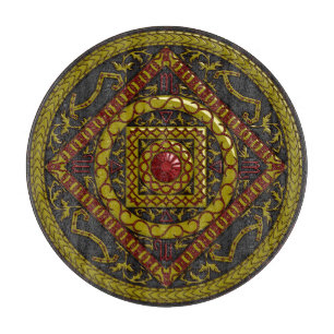 Skorpion Mandala Glas Schneidbrett Schneidebrett