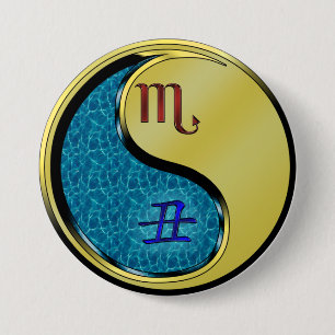 Skorpion & Metallener Ochsen-Schlüsselanhänger Button