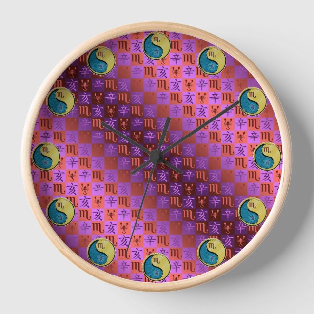 Skorpion & Metallschwein Uhr (Vorderseite)