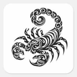 Skorpion-Stammes-Tattoo Quadratischer Aufkleber
