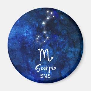 Skorpion-Sternbild Blaue Galaxie Monogramm Magnet