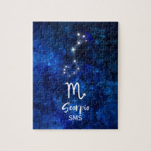 Skorpion-Sternbild Blaue Galaxie Monogramm Puzzle