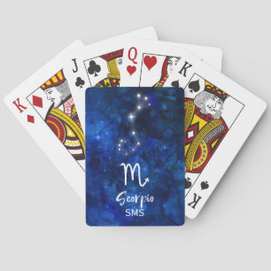 Skorpion-Sternbild Blaue Galaxie Monogramm Spielkarten