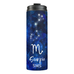 Skorpion-Sternbild Blaue Galaxie Monogramm Thermosbecher