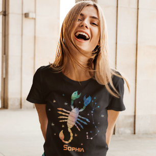 Skorpion-Sternbild Tierkreiszeichen Wasserfarbe Ga T-Shirt