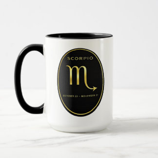 Skorpion Sternzeichen Gold Oval Emblem Tasse | Lux