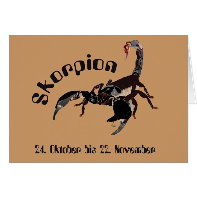 Skorpion — Sternzeichen Karte (Vorderseite (Horizontal))
