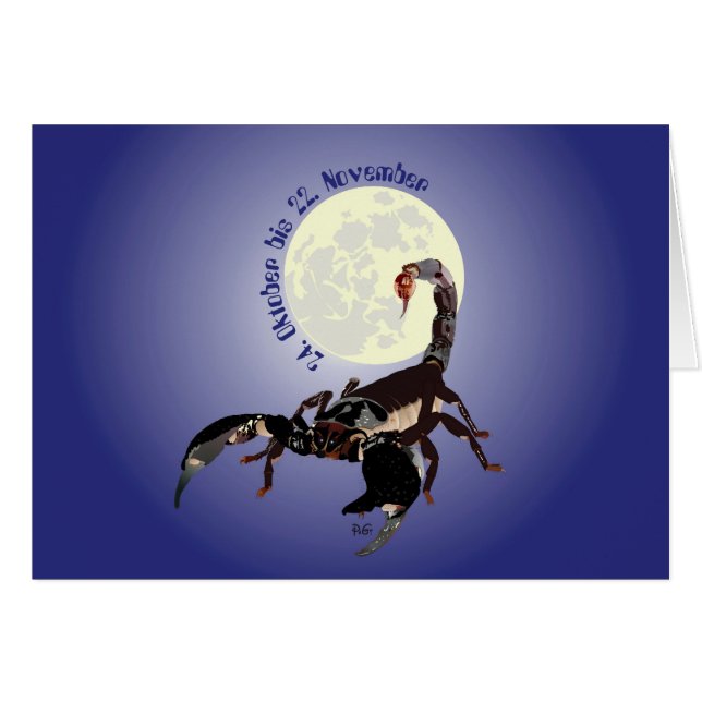 Skorpion — Sternzeichen Karte (Vorderseite (Horizontal))