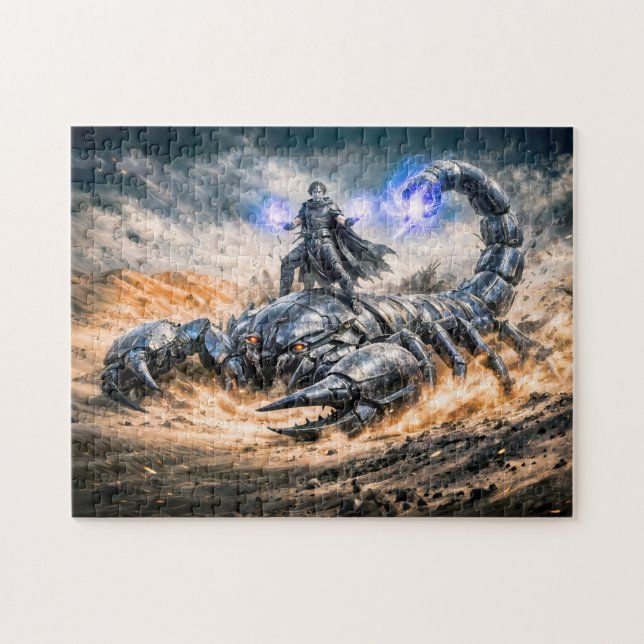 Skorpion Sternzeichen mit Krieger und riesiger mec Puzzle (Horizontal)