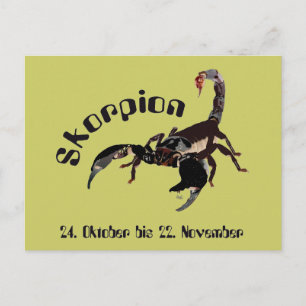 Skorpion Sternzeichen Postkarte