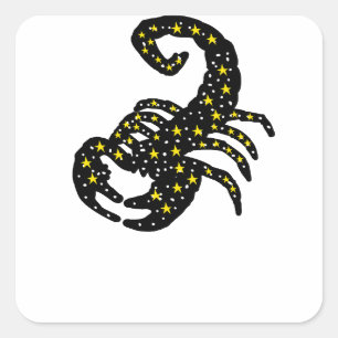 Skorpion Sternzeichen Silhouette Quadratischer Aufkleber