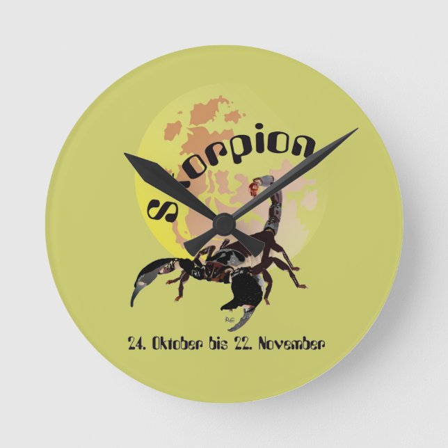 Skorpion - Sternzeichen Uhr (Vorderseite)