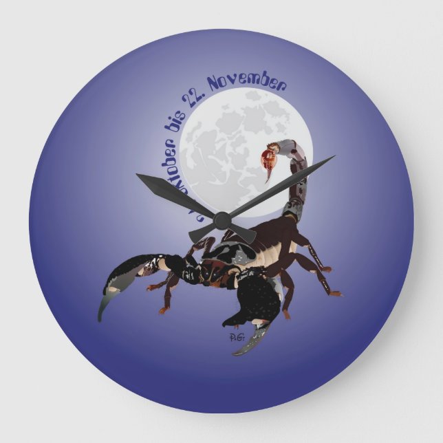 Skorpion - Sternzeichen Uhr (Vorderseite)