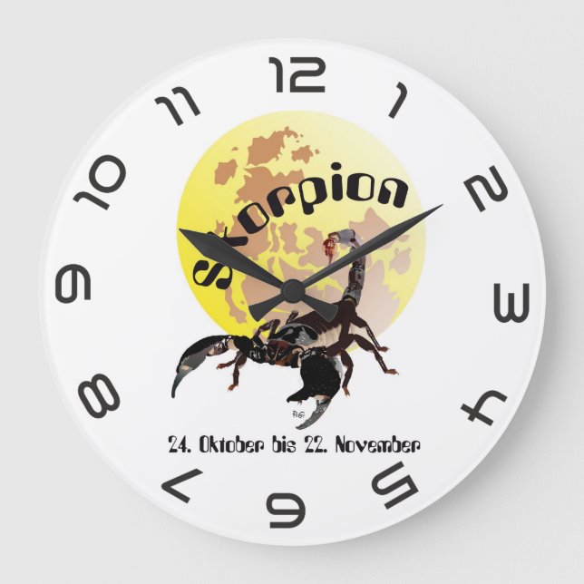Skorpion - Sternzeichen Uhr (Vorderseite)
