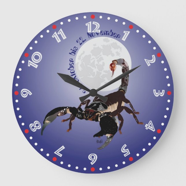 Skorpion - Sternzeichen Uhr (Vorderseite)