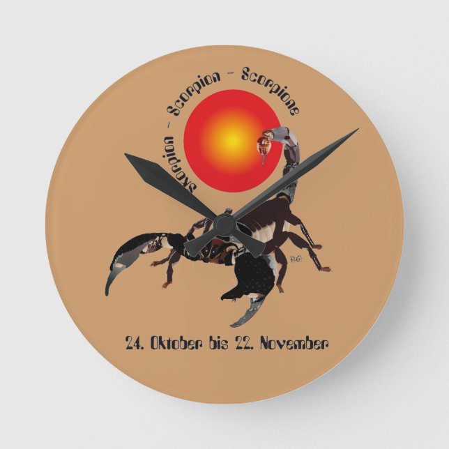 Skorpion - Sternzeichen Uhr (Vorderseite)