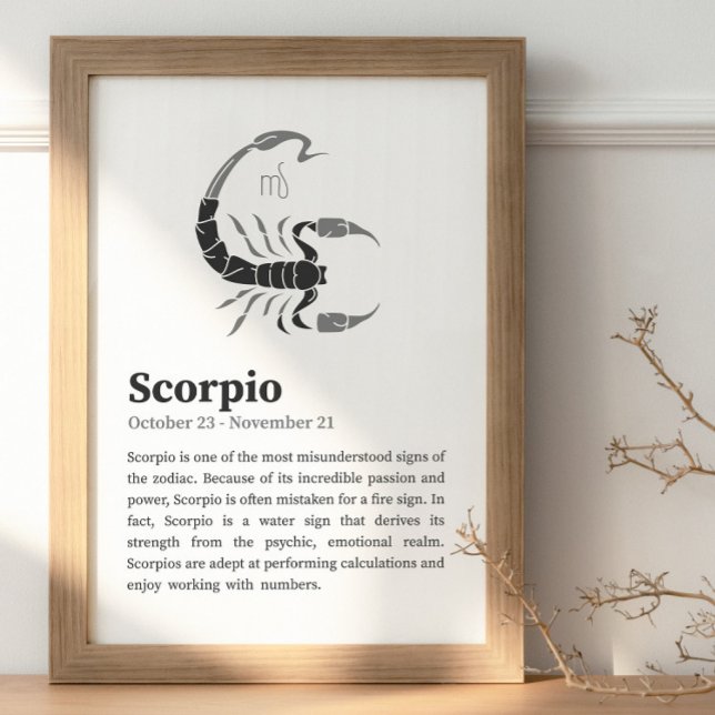 Skorpion-Sternzeichenposter Poster (Scorpio Zodiac Sign Wall Poster)