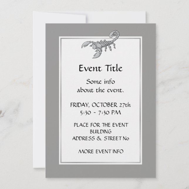 Skorpion-Symbol Einladung (Rückseite)