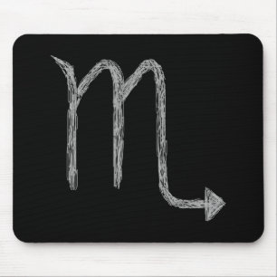 Skorpion. Tierkreis-Astrologie-Zeichen. Schwarzes Mousepad