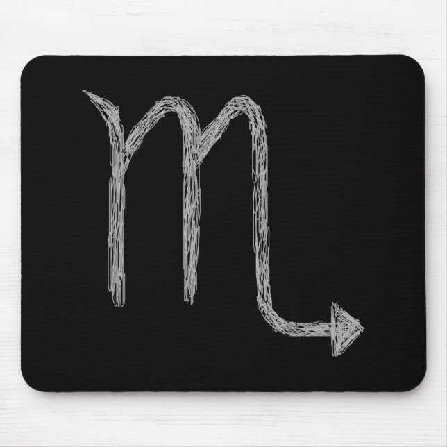 Skorpion. Tierkreis-Astrologie-Zeichen. Schwarzes Mousepad (Vorne)
