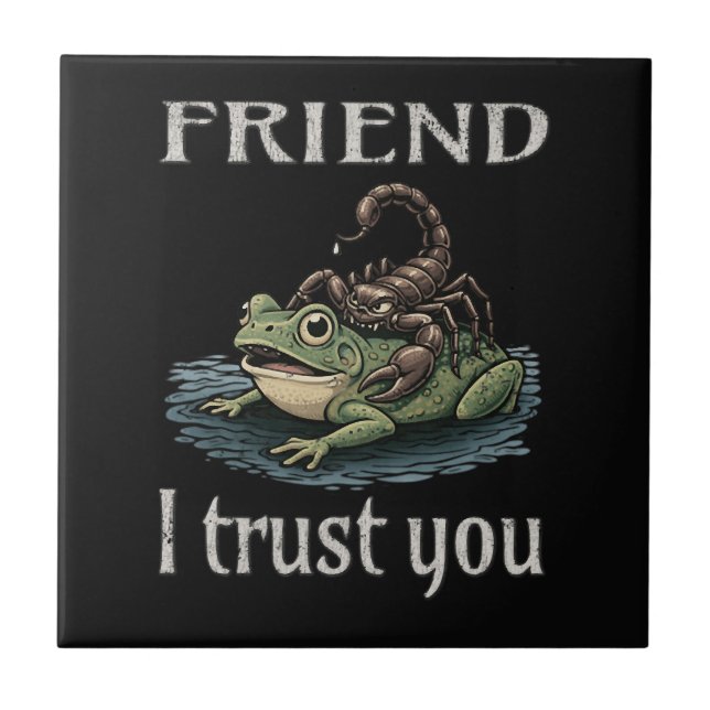 Skorpion und Frosch - Freund, ich vertraue dir Fliese (Vorderseite)