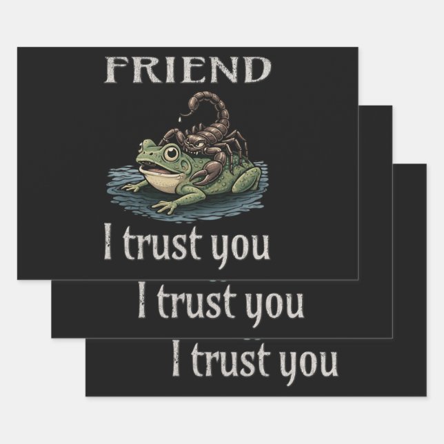 Skorpion und Frosch - Freund, ich vertraue dir Geschenkpapier Set (Set)