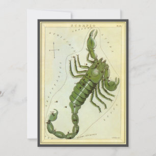 Skorpion, Vintage Konstellation Urania's Spiegel Einladung