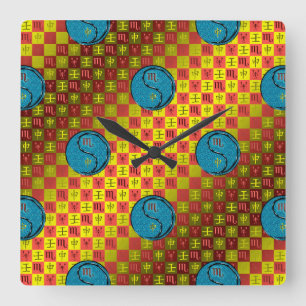 Skorpion & Wasser-Affe Quadratische Wanduhr