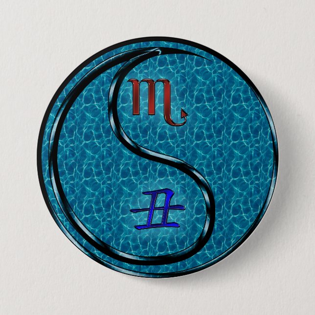 Skorpion & Wasserbüffel Button (Vorderseite)