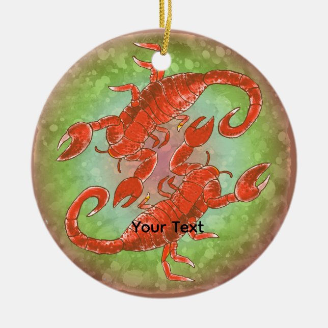 Skorpion Yin Yang  Keramik Ornament (Vorne)