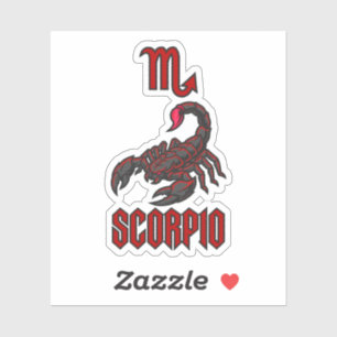 Skorpion-Zodiac-Karmesinroter Skorpion Kosmische I Aufkleber