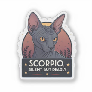 Skorpion-Zodiac-Sphynx-Katze Stille Tödliche Kunst Aufkleber