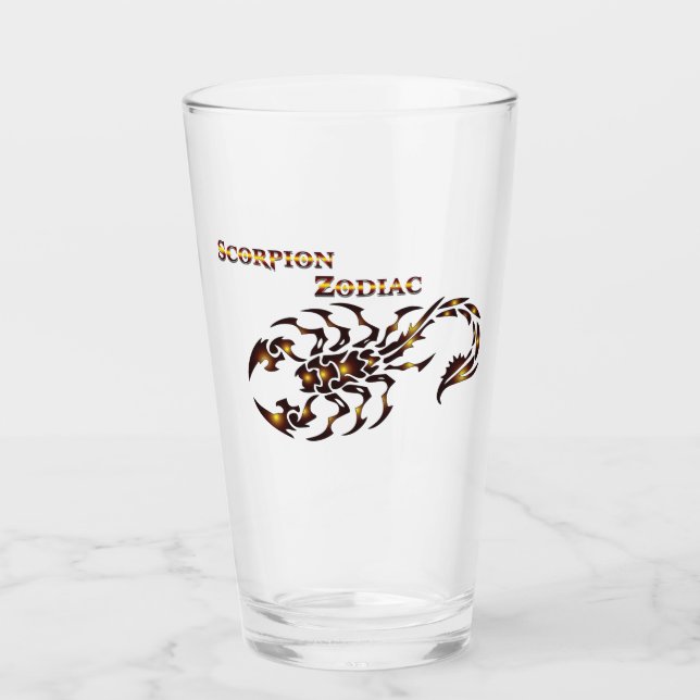 Skorpion-Zodiac-Trinkglas Glas (Vorderseite)