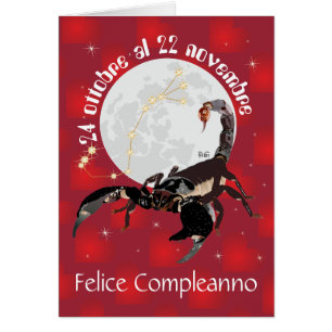 Skorpione 24 ottobre al 22 nov. Biglietti d'auguri