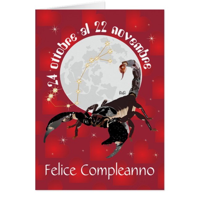 Skorpione 24 ottobre al 22 nov. Biglietti d'auguri (Vorne)