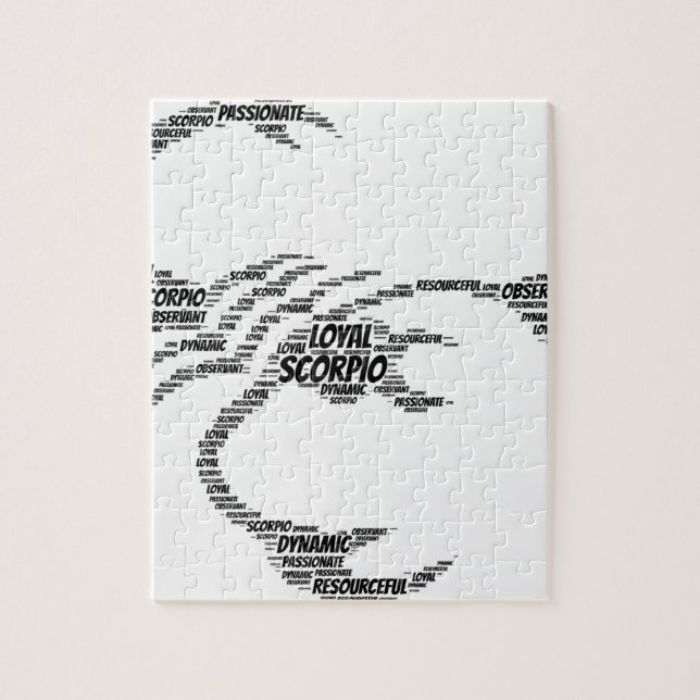 Skorpions-Astrologie-Tierkreis-Zeichen-Wort-Wolke Puzzle (Vertikal)