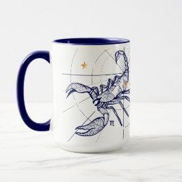 Skorpions-Tierkreis-Marine-Blau u. Tasse