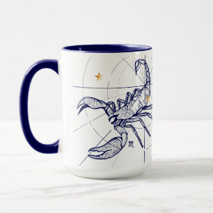 Skorpions-Tierkreis-Marine-Blau u. Tasse