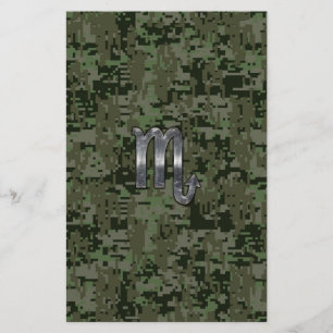 Skorpions-Tierkreis-Symbol-Walddigital-Camouflage Briefpapier