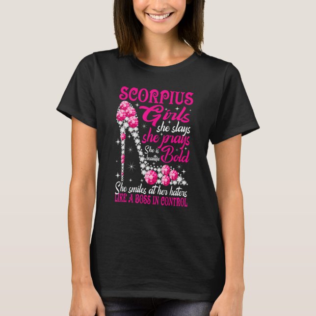 Skorpius Girl Like a Boss in Kontrolle Diamantensc T-Shirt (Vorderseite)