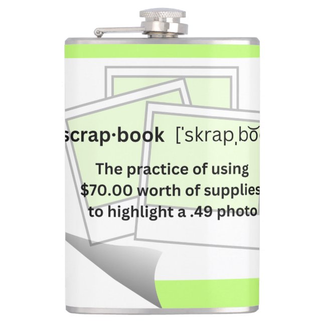 Skrap-book Flachmann (Vorderseite)