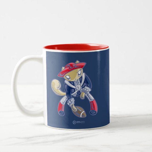 Skribbles: Gehen Patrioten Zweifarbige Tasse (Links)