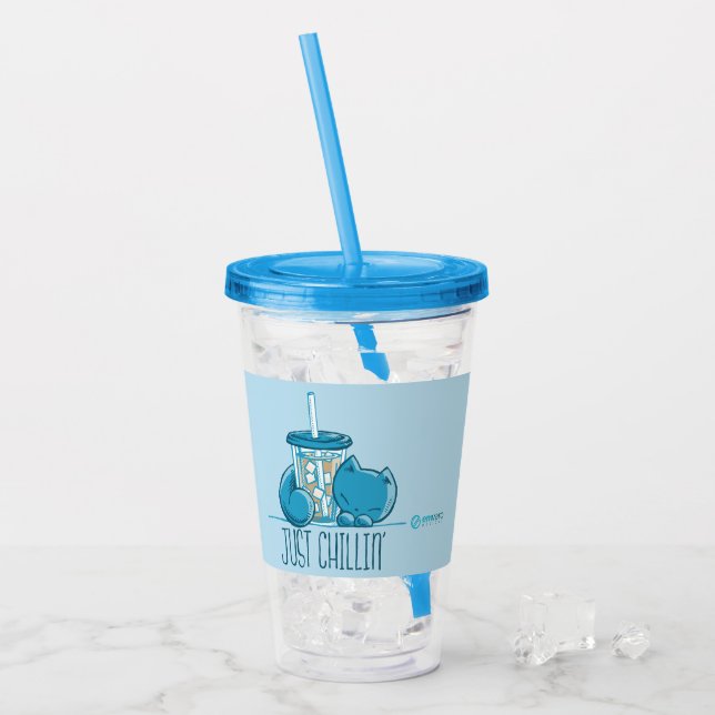 Skribbles: Gerade chillin (blau) Acryltrinkbecher (Vorderseite Ice)