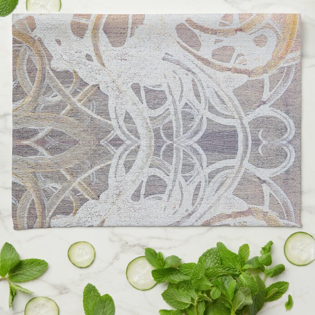 Skribbles: Kaffee + Träume Geschirrtuch (Gefaltet)