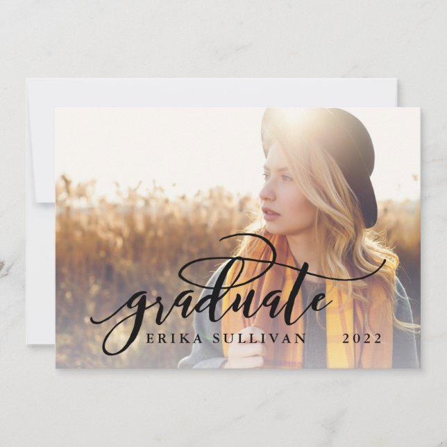 Skript-Abschluss-Party für Foto auf 2 Seiten | Sch Einladung (Vorderseite)