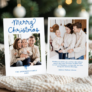 Skript Blaues Schleife Weihnachten 2 Foto