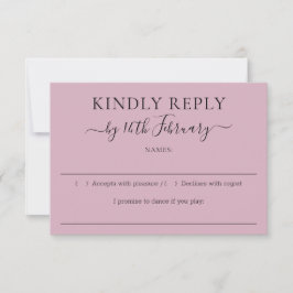 Skript Blush-Pink Hochzeit Freundlich Antworten RSVP Karte